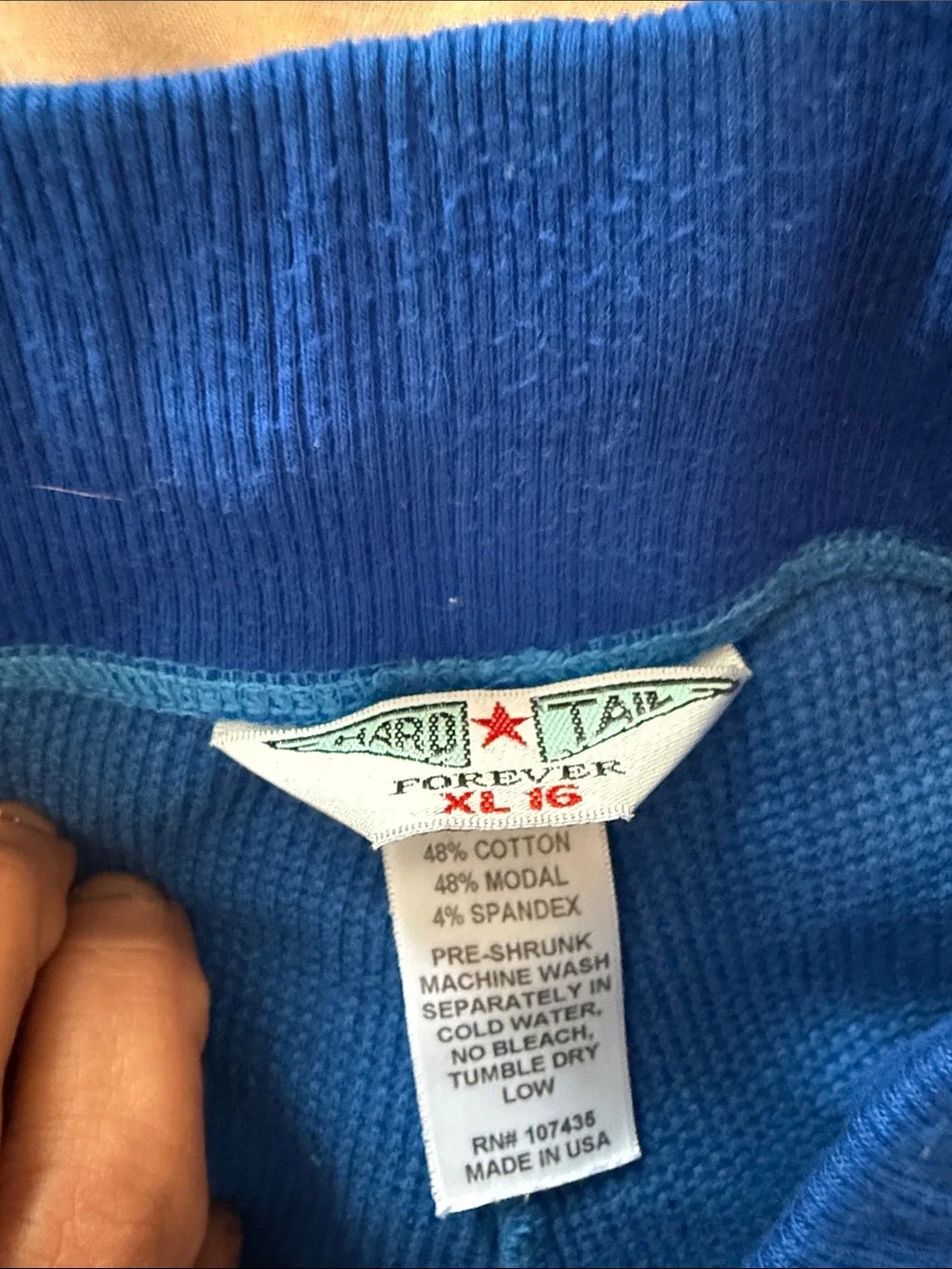 Girls Royal Blue Waffle-Knit Hard Tail Shorts Size XL